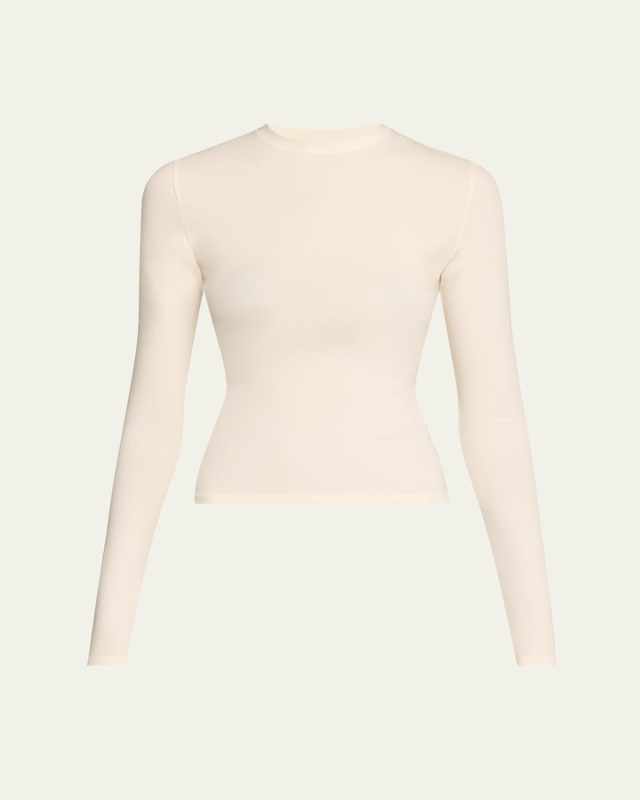 Cotton Jersey Long-Sleeve Crewneck T-Shirt